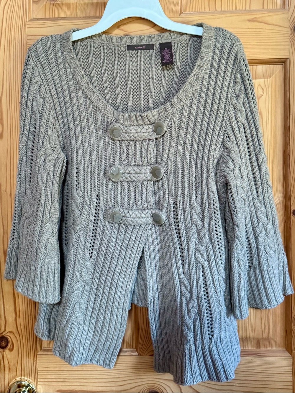 Caslon Cable Knit Button-Front Women’s Sweater - Oatmeal